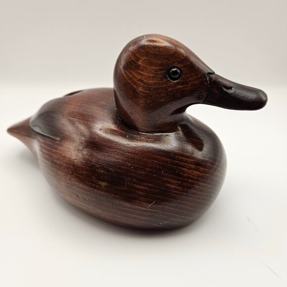 Hand-Carved Wood Duck Figurine – Signed 1987 – Rustic Cabin Decor - Picture 3 of 6